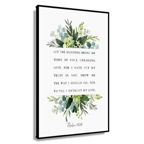 Psalm 143 8 Let The Morning Bring Me Word Bible Verse Print Botanical Scripture Wall Art for Christian Home Baptism Gift Poster Nature