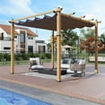 thumbnail image 3 of Danolapsi Outdoor Pergola 10 x 10ft Aluminum Pergola, Outdoor Shelter Modern Design with Adjustable Roof Sun Shade Pavilion Grape Trellis Grill Gazebo for Gardens, Patios, Garden Yard, Poolside, Deck, 3 of 8