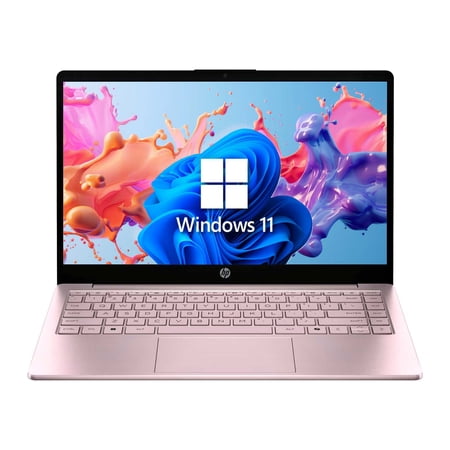 HP Stream 14 inch Laptop Intel Processor N150 16GB 128GB Storage Pink (Win 11 with 1-Year Office 365)