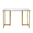 thumbnail image 2 of Homycasa Slip 47" Metal and Glass Dining Table with Metal Frame in Clear/Gold, 2 of 5