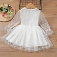 thumbnail image 4 of CHUOU Children Kids Toddler Baby Girls Long Sleeve Solid Polka Dot Tulle Dress Princess Dress Outfits Clothes, 4 of 5