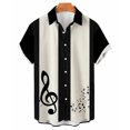thumbnail image 3 of Camisa de verano para hombre 2024, camisetas hawaianas de manga corta con estampado de notas musicales para niños y niñas, camisetas de viaje para la playa, ropa informal con solapa, 3 of 5