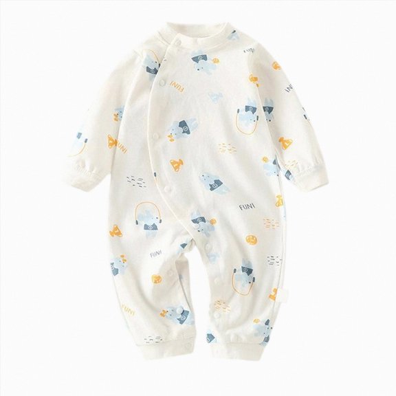 Splozh Toddler Boy Romper Baby Boy Rompers Cotton Toddler Rompers Graphic Print Baby Clothes 3 6 9 12 18 24 Months One-Piece Outfit,Light Blue,9-12 Months