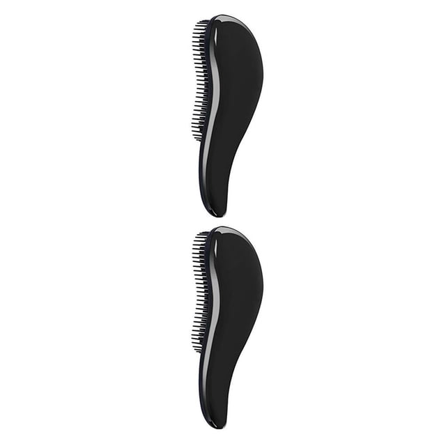 Wisewang Professional Hairbrush Styling Knot Comb for Magic Detangling Brush black,black 2Set