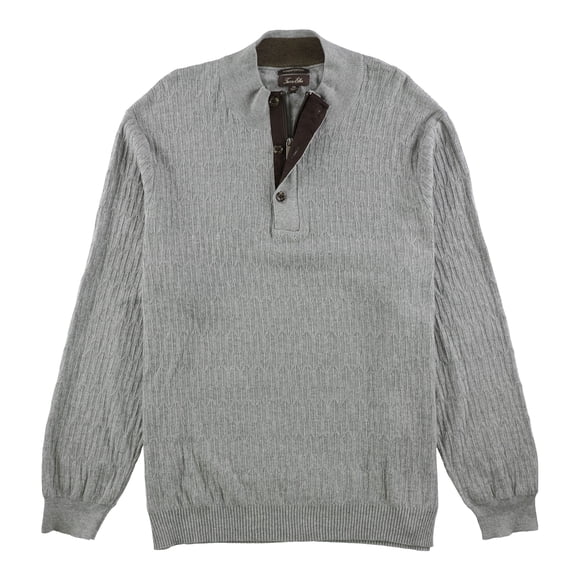 Suéter de cuello alto Tasso Elba texturizado para hombre gris mediano