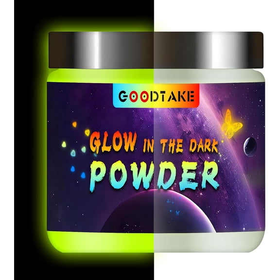 Glow in The Dark Powder, Neon Yellow Glow Powder, Epoxy Resin Dye Luminous Pigment Powder for Fine Art, DIY Nail Art, Epoxy Resin Colorant, Paint, Cosmetics (Neon Yellow, 4 Ounce)