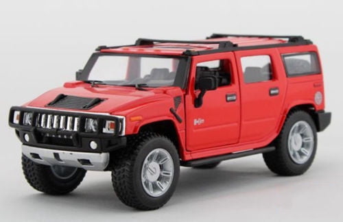 Hummer 2008 H2 SUV,scale 1:40 rot,Modellauto diecast,metall