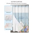 thumbnail image 4 of No Hook Shower Curtain with Snap-in Liner, Spring Easter Waterproof Fabric Bathroom Curtains, Rabbit Ears Foot Colorful Eggs Wooden Plank Bath Curtains & Mesh Top Window Standard 72"x72", 4 of 9