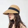 thumbnail image 4 of UDIYO Straw Hat Versatile Adjustable Straw Weaving Extended Round Brim Beach Hat Photo Props, 4 of 8