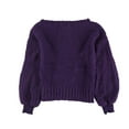thumbnail image 2 of bar III Womens Bishop Sleeve Pullover Sweater, Purple, X-Large, 2 of 2