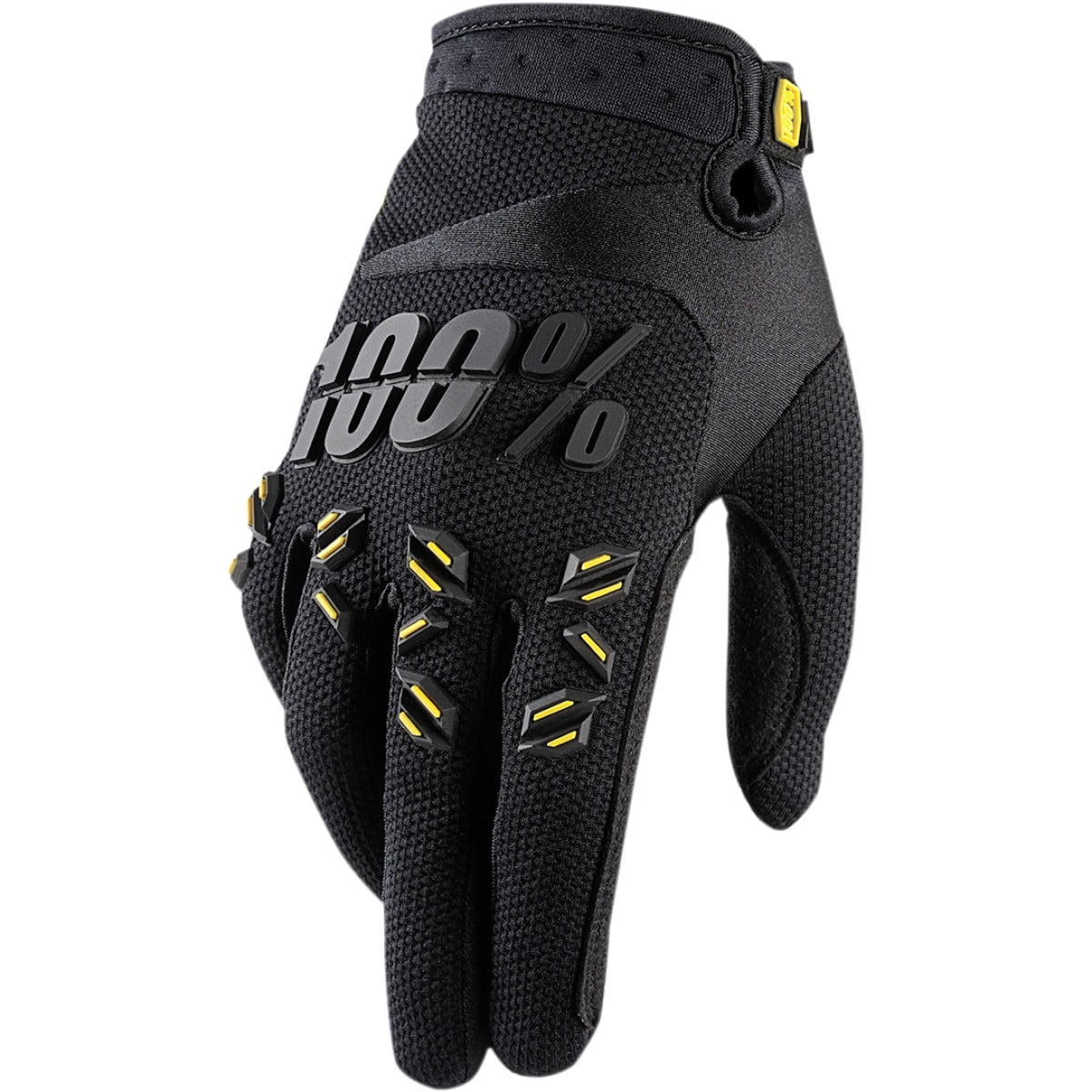Yellow/Black/Large 100% Airmatic Mens Off-Road Motorcycle Gloves