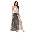 thumbnail image 2 of FORMRS Womens Long Sarong Beach Wrap Semi-Sheer Bikini Skirt Bathing Swimsuit Cover Up, Ghost in Strawberry Fields, 2 of 7