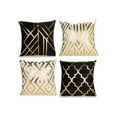 thumbnail image 4 of KDJ Set of 4 Gold Foil Pillow Covers 18x18 Inch Black and Gold Home Decorative Square Pillowcases for Sofa Bed Living Room, 4 of 9