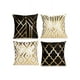 thumbnail image 4 of Set Of 4 Pillow Covers 18 ×18 Inch Gold Foil Home Decorative Black And Gold, 4 of 9