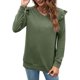thumbnail image 5 of Dinheiro Camiseta holgada informal de manga larga con cuello en V y volantes (verde), XL,, 5 of 6