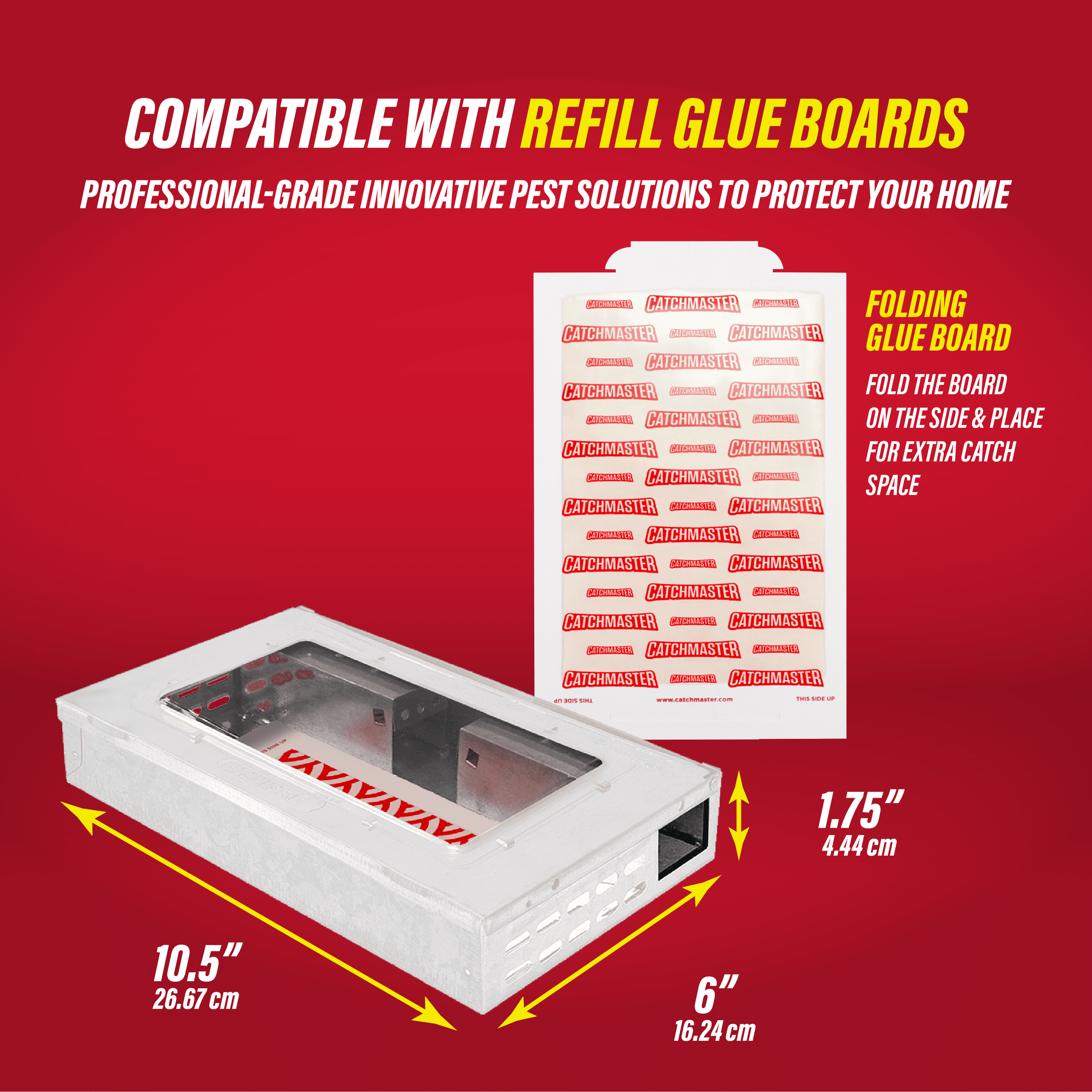 Catchmaster Multi-Catch Mouse Trap 1Pk, Humane Mouse Trap for Home with Glue Board (White)
