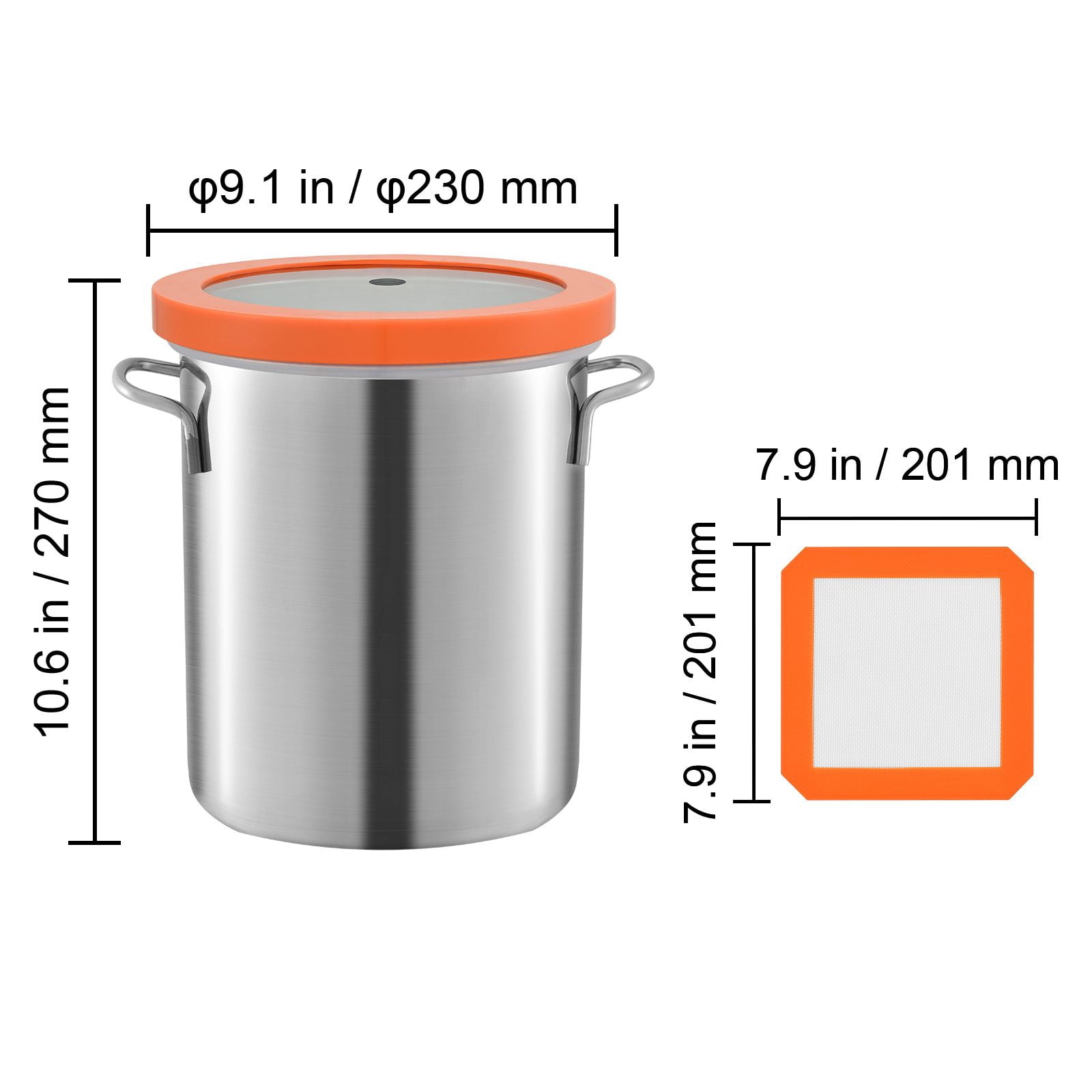 3 Gallon Vacuum Chamber with Glass Lid, 304 Stainless Steel for Resin & Silicone Degassing