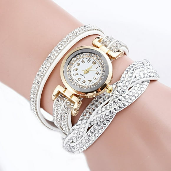 SC143 Half Side Twist Lady Full Drill Hand Chain Quartz Casual Wrist Watch
