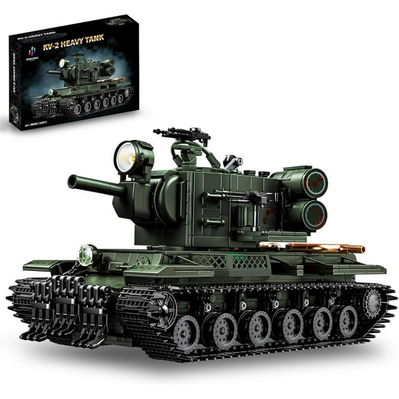 Honchoes WW2 Army KV-2 Heavy Tank Building Blocks Set Compatible with Lego Military Model for Adults 2235 Pcs