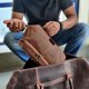 thumbnail image 2 of Kit de aseo de viaje Rustic Town para hombre, piel marrón, 2 of 6