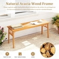thumbnail image 6 of LEHOME Outdoor Acacia Wood Bench, 48” Patio Dining Bench with Slatted Seat, Backless Wooden Entryway Bench, Farmhouse Indoor Outdoor Furniture for Garden, Poolside, Park & Deck, 6 of 8