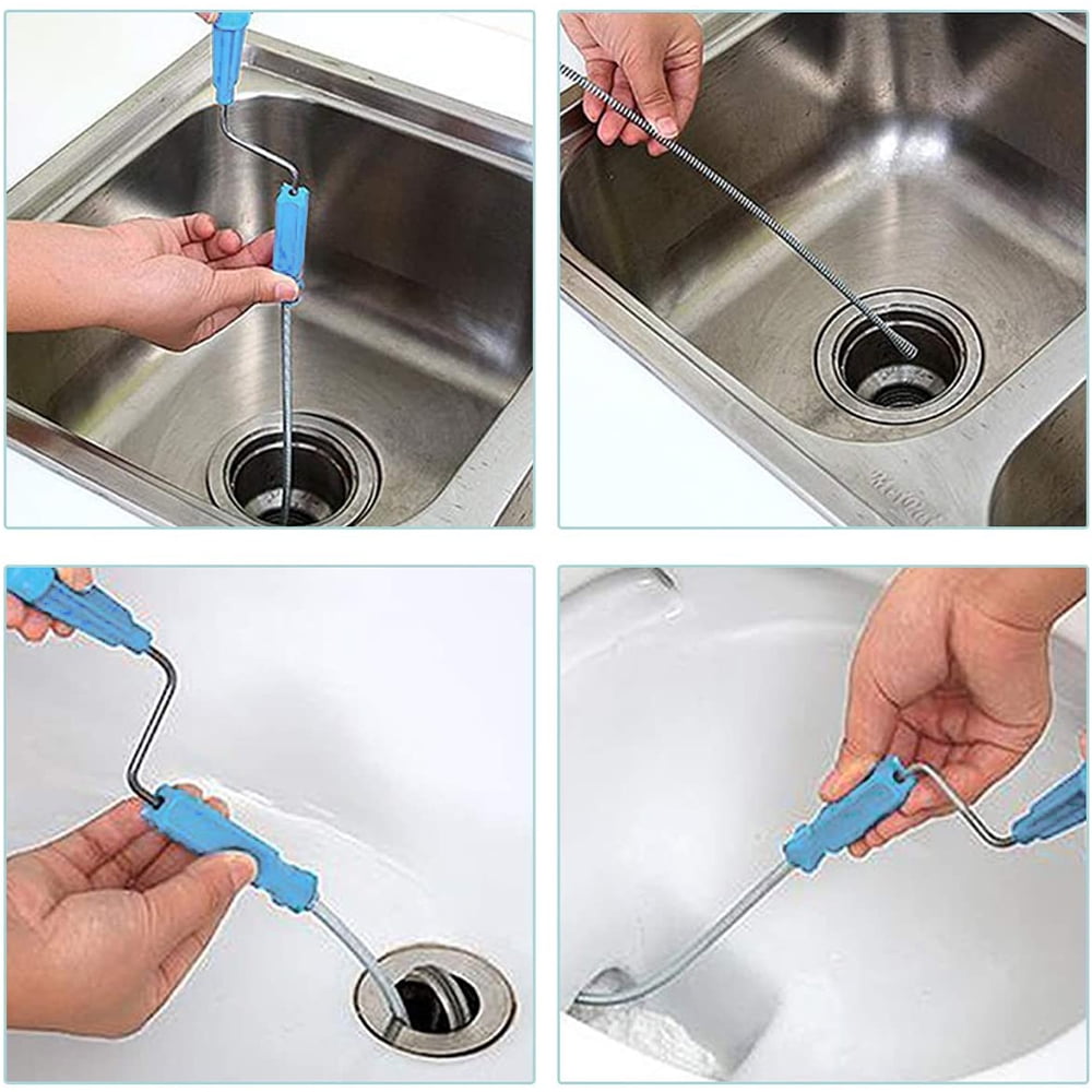 10 Pcs Drain Pipe Cleaning Hair Blockage Clog Dirt Remover Straps Kitchen Tools 