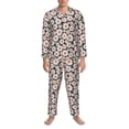 thumbnail image 3 of Naloa Daisies Flowers Men’s Pajamas Set - Long Sleeve Button Down Sleep Shirt and Pajama Bottoms Sleepwear Set-, 3 of 7