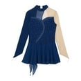 thumbnail image 5 of TiaoBug Kids Girls Long Sleeve Mesh Figure Ice Skating Dress, 5 of 7