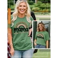 thumbnail image 4 of ZXSXSY Women's Mother's Day Graphic Tee Leopard Letter Print Short Sleeve Plus Size T-shirts, 4 of 7
