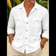 thumbnail image 5 of Camisa Guayabera de Larga con Cuatro Bolsillos para Hombre, Detalle de Pinzas, Corte Holgado M, 5 of 6