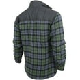 thumbnail image 3 of Men's Heavyweight Flannel Zip Up Fleece Lined Plaid Sherpa Jacket (KDC Olive (No Hood), 4XL), 3 of 3