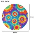 thumbnail image 6 of Colorful Rainbow Tie Dye Spiral Pattern Round Tablecloth 60"x60",Wrinkle Wipeable Table Cloth for Kitchen Dining Room Picnic Patio Party, 6 of 6