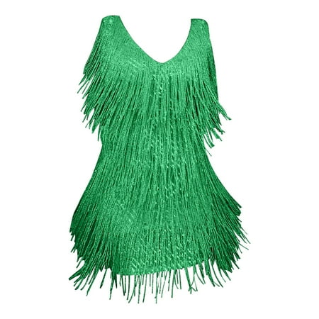 B91xZ formal Dresses for Women Women s Sleeveless Backless Sequin Evening Dress Elegant Tight Mini Dress Plus Size Summer Dresses Green XL