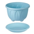 thumbnail image 3 of Hariumiu Garden Plastic Flower Pot, Thickened Resin Flower Vegetable Planters Pot with Tray, Succulent Plant Flower Pot for Garden Balcony, 3 of 12