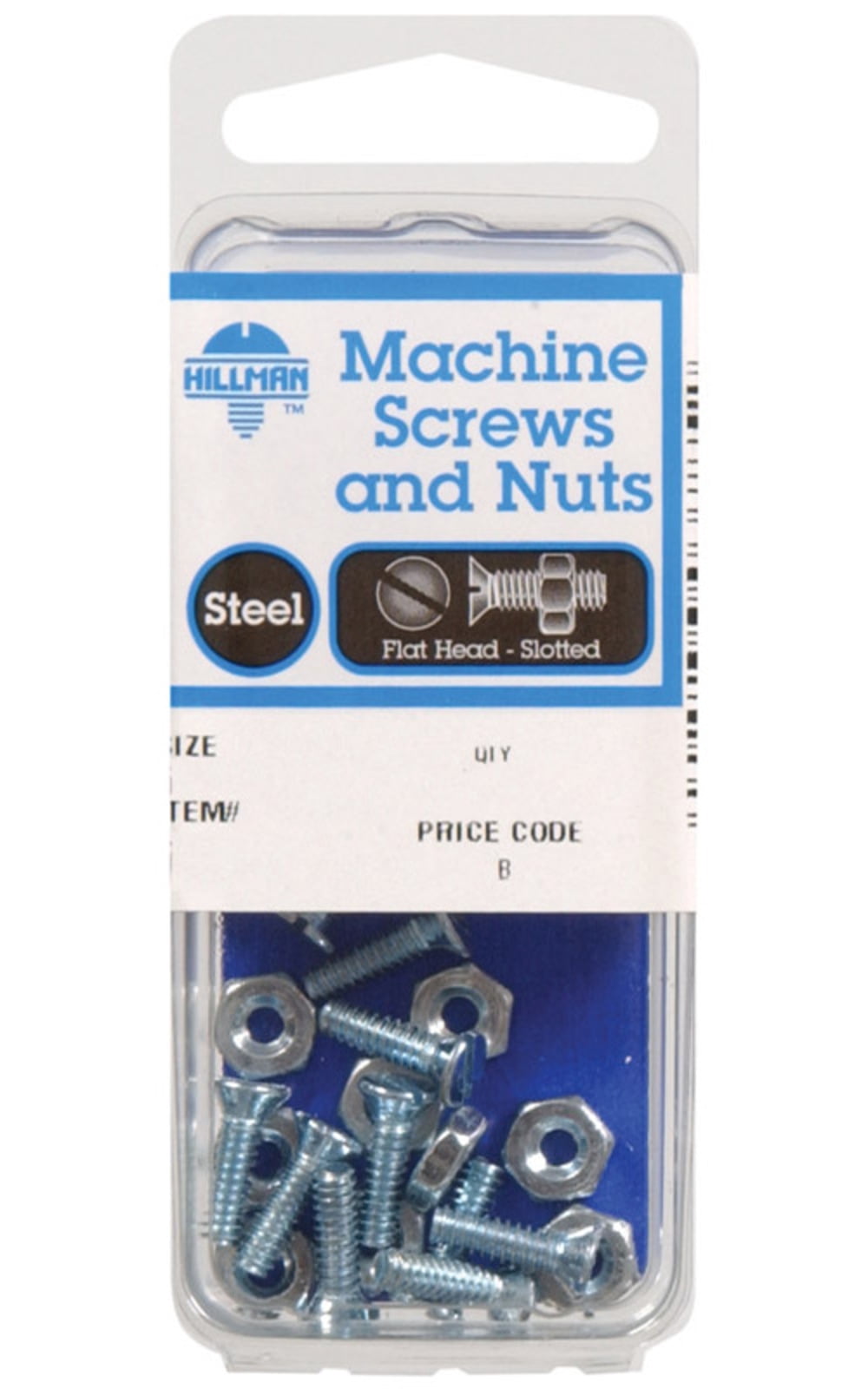 Hillman 7761 Zinc Plated Steel Machine Screws with Nuts - pack of 10