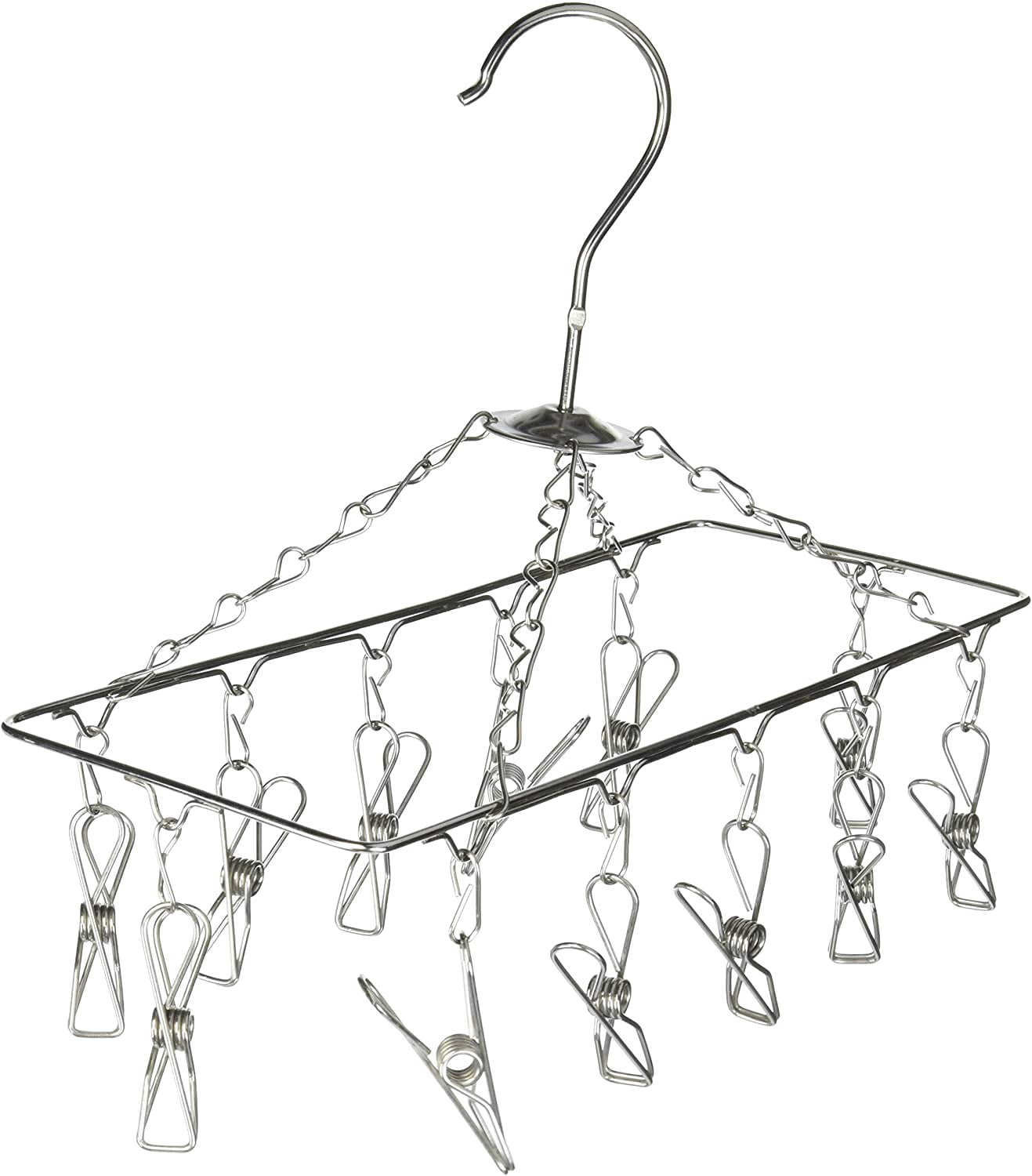 Chrome Honey-Can-Do DRY-01102 Clothes Drying Hanger Rack with 12 Clips 