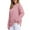 Pink, variant on Womens Pullover Sweatshirts Fashionable Casual Solid Color Long Sleeved Tops Round Neck Side Split Loose Fit Embroidered Sweatshirt With Collar Coffee XL