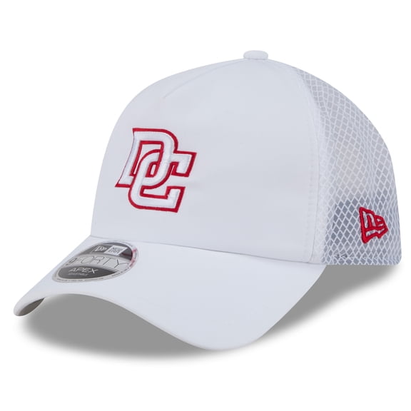 Men's New Era White Washington Nationals 2026 Batting Practice Apex 9FORTY Adjustable Trucker Hat