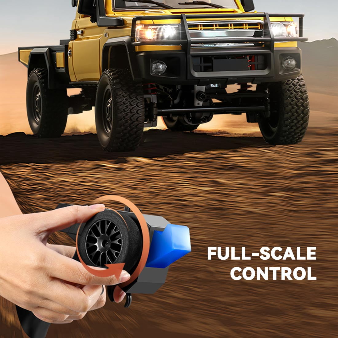 All-Terrain RC Crawler Car, 1/12 Scale 2.4G Full-proportional 4WD RC Climbing Car Engineering Vehicle with Functional Crane, Liftable Hook & 2-Speed, Collectible Gift for Adult(RTR Version)