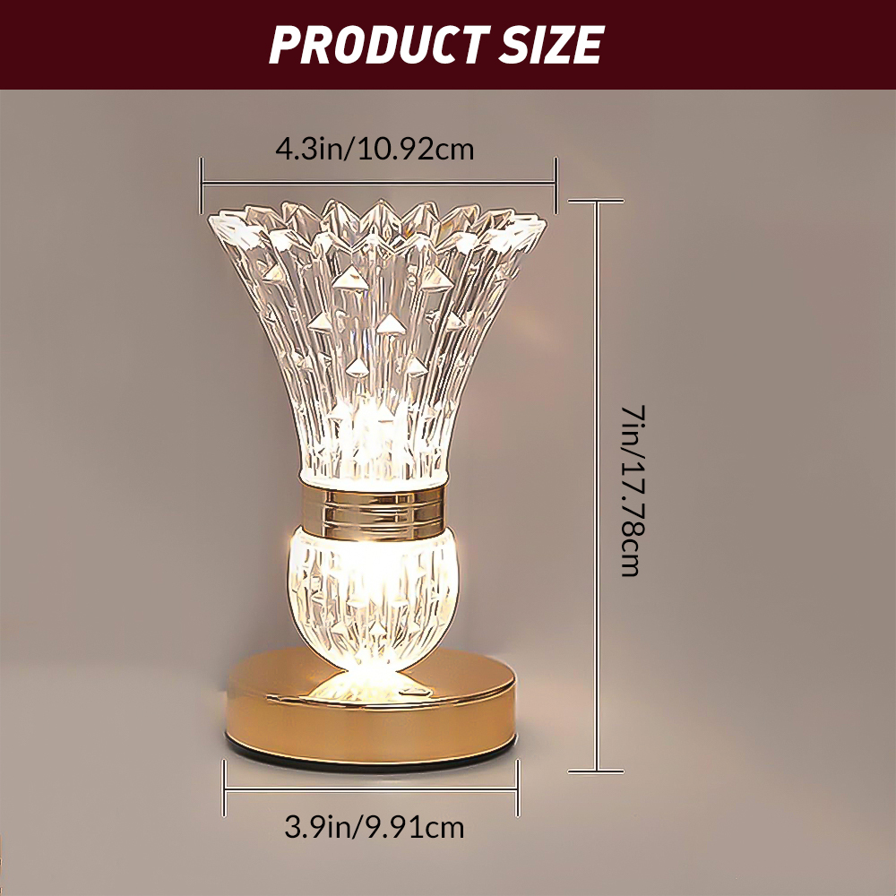 Birthday Gifts for Women/Mom Decorative Diy Vase Table Lamp, Usb Rechargeable Touch Bedside Night Light for Bedroom