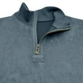 thumbnail image 6 of RYDCOT Mens Quarter Zip Suede Pullover Sweaters Casual Comfort Golf Running Polo Shirts Vintage Lightweight Soft Long Sleeve thermal Sweatshirts Sale or Clearance, 6 of 6
