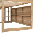 thumbnail image 6 of Twin Size House Loft Bed with Storage Shelves and Light, Wood Kids Loft Bed with Slide and Storage, Twin Playhouse Bed with Climbing Ramp, for Boys, Girls, No Box Spring Required, Wood Color, 6 of 9