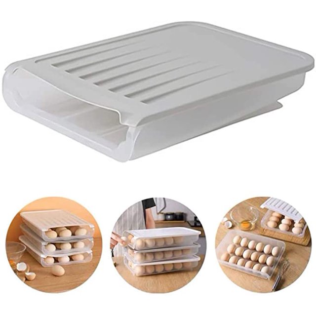 Caja automática de almacenamiento de huevos con tapa para almacenar 18 huevos en la cocina JAMW Sencillez
