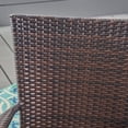 thumbnail image 4 of Littleton Brown Multi Wicker Stacking Patio Chair - Transitional Outdoor Dining Seating, 22.5"W x 25.25"D x 35.25"H - Iron Frame, Easy Storage, 4 of 8
