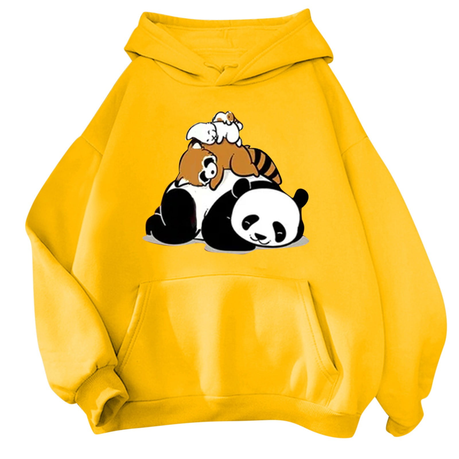 Krdevn Women's Cute Animal Print Hoodie Long Sleeve Pullover