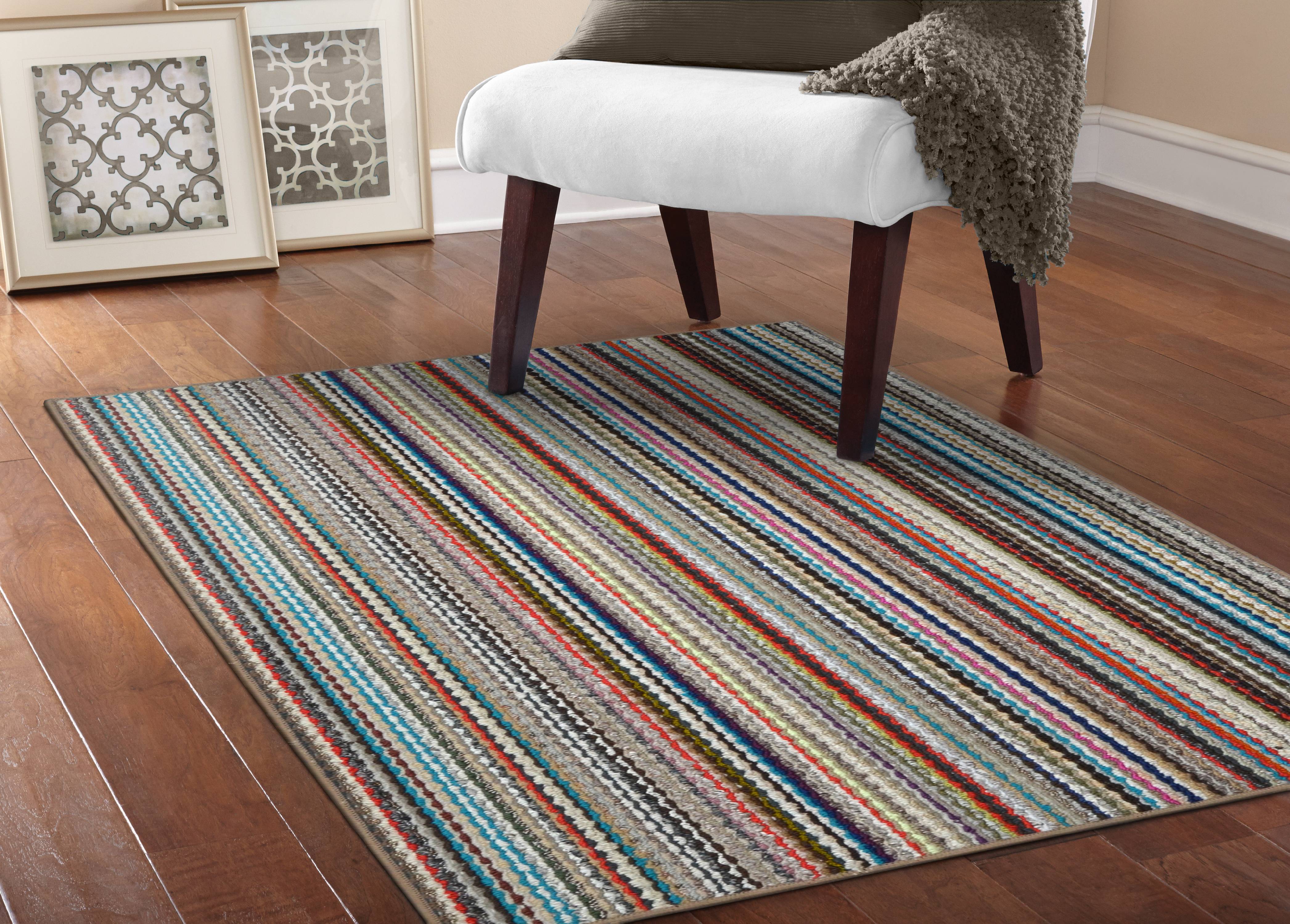 Garland Rug Carnival Stripe 3 Ft X 5 Ft Area Rug Random Multi Color 