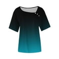 thumbnail image 4 of Women's Casual Shirt, Short Sleeve V-Neck Blouse, Solid Color Summer Top, Lightweight Stretch Comfort Fit (核心词：Women's Casual Shirt), 4 of 4