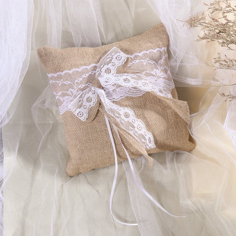 Burlap ring deals bearer pillow
