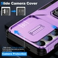 thumbnail image 2 of Allytechgroup Rugged Case for Samsung Galaxy A26 5G, [Slide Camera Cover] [360° Rotating Kickstand] [Military Protection] Non-Slip Anti-Fall Anti-Scratch Shockproof Heavy Duty Case - Purple, 2 of 8