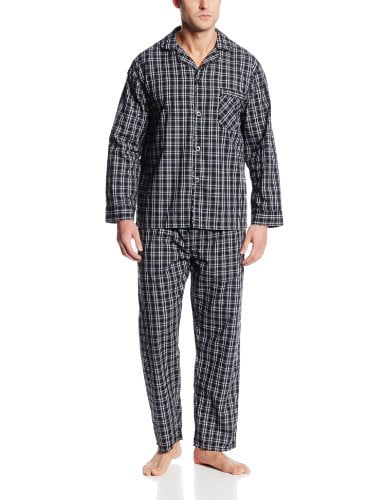 Juego De Pijama Hanes Big Men's Para Hombre - Azul Manga Larga 60% Algodón 40% Poliéster | Conjunto Cómodo Lavable A Máquina